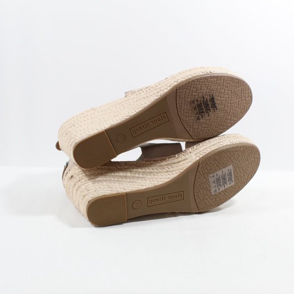 Gentle Souls Signature Colleen Espadrille Wedge Sandal - Mushroom 9M - Picture 3 of 4